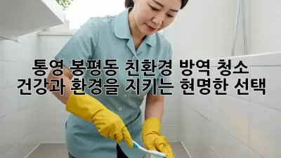 통영 봉평동 친환경 방역 청소: 건강과 환경을 지키는 현명한 선택
