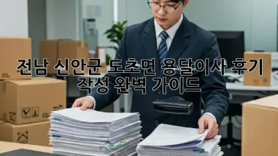 전남 신안군 도초면 용달이사 후기 작성 완벽 가이드